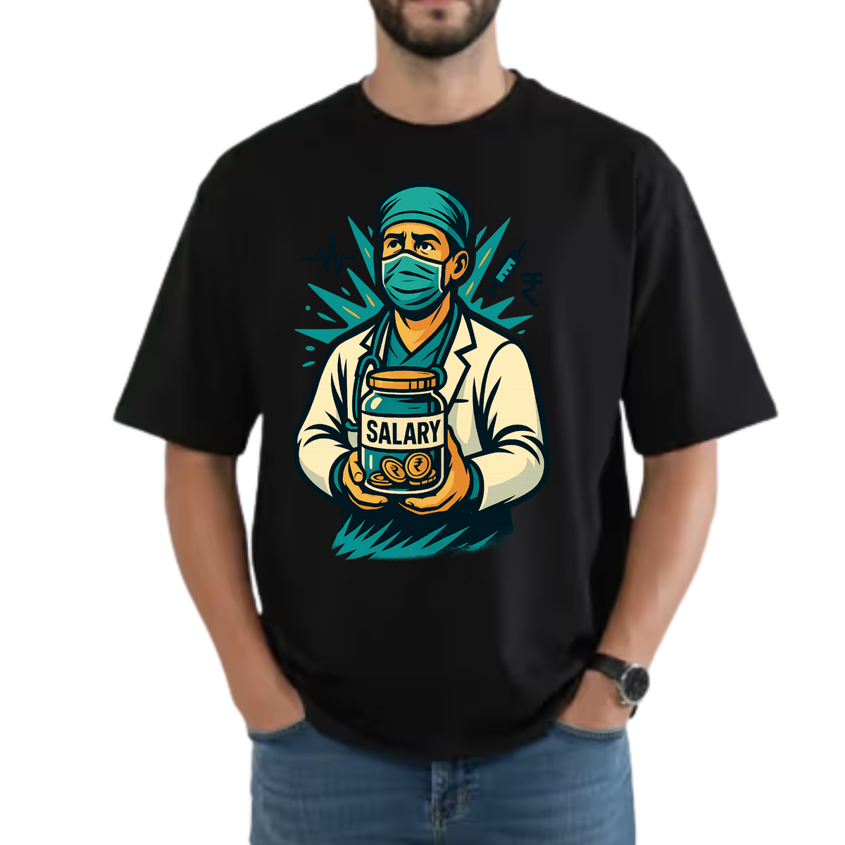 Dr Nachiket Premium Tee –"Doctor By Degree, Intern By Salary"