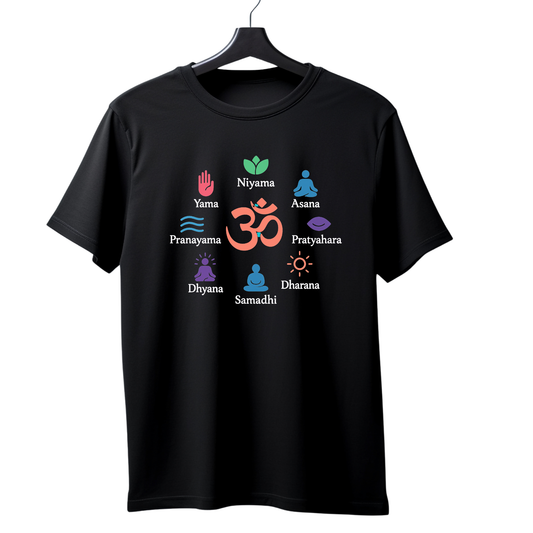 Ashtaang Yog- Black T-Shirt
